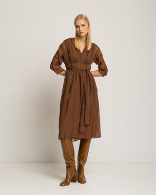 Vestido Midi Marrón Lara