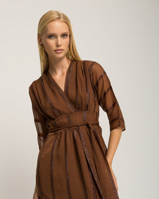 Vestido Midi Marrón Lara