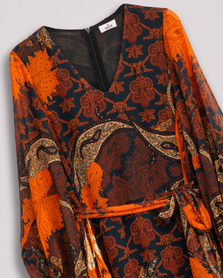 Vestido estampado naranja Varena