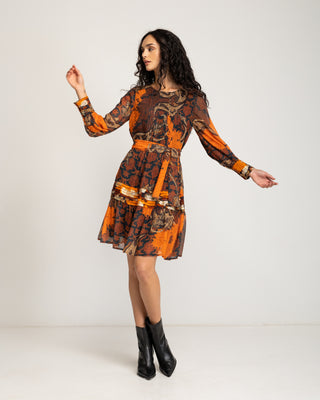 Vestido corto fruncido Varena