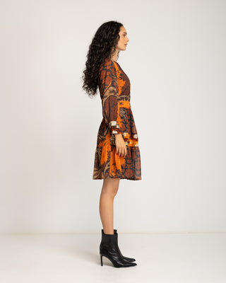 Vestido corto fruncido Varena