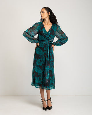 Vestido midi verde esmeralda Liria