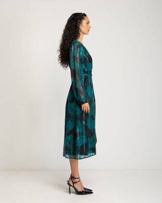 Vestido midi verde esmeralda Liria