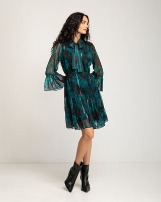 Vestido corto con lazada Liria