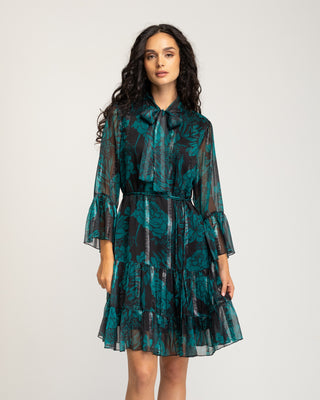 Vestido corto con lazada Liria
