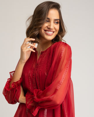 Blusa roja de mujer Coralina