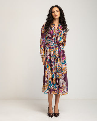 Vestido midi estampado paisley Galena