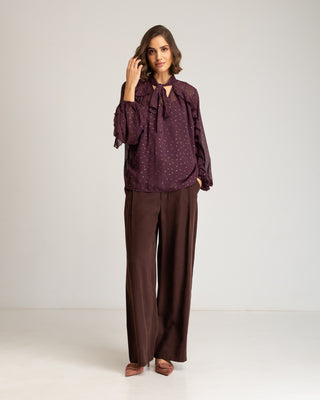 Blusa lencera berenjena Tessala