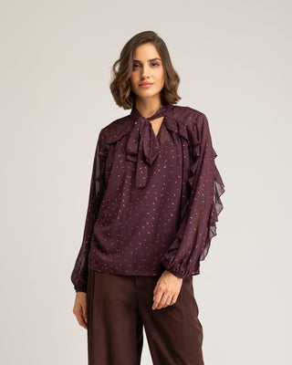 Blusa lencera berenjena Tessala