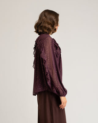 Blusa lencera berenjena Tessala