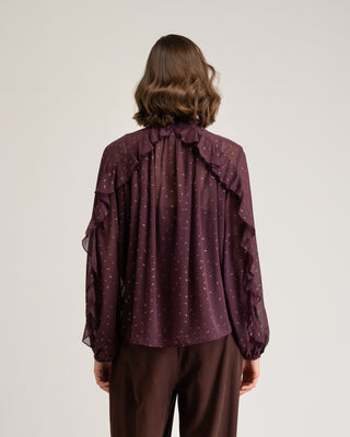 Blusa lencera berenjena Tessala