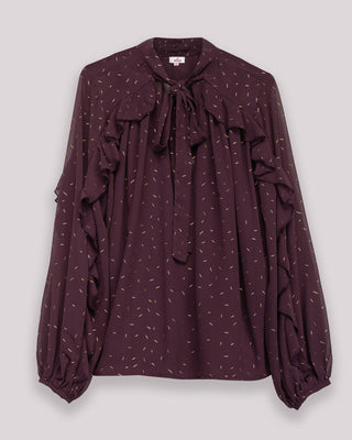 Blusa lencera berenjena Tessala