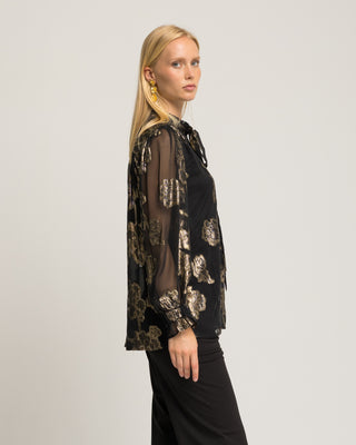 Blusa de gasa negra Senia