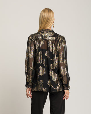 Blusa de gasa negra Senia