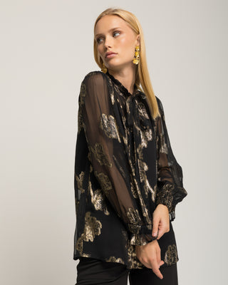 Blusa de gasa negra Senia