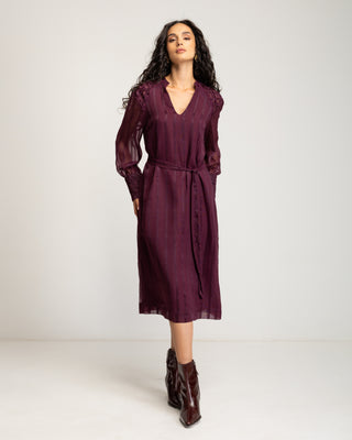 Vestido midi granate Lyria