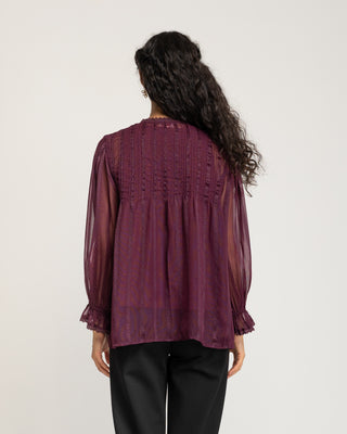 Blusa entredoses burdeos Lyria
