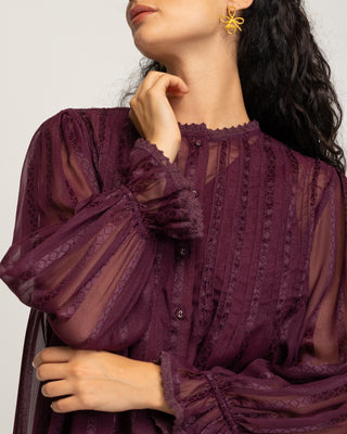 Blusa entredoses burdeos Lyria