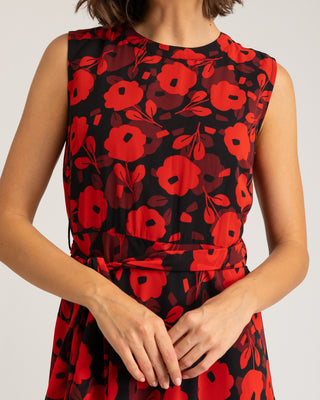 Vestido rojo largo sin mangas Milena