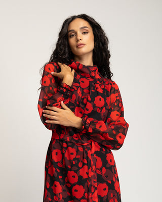 Vestido estampado rojo Milena
