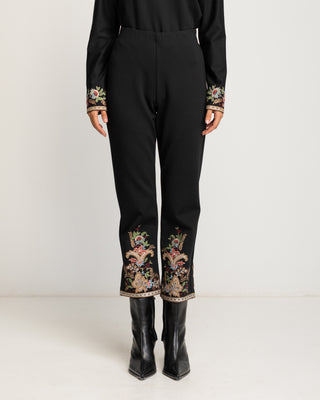 Pantalón flores bordadas Caprise