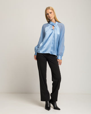 Blusa satinada azul Marmara