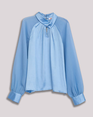Blusa satinada azul Marmara
