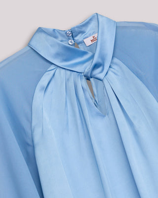 Blusa satinada azul Marmara