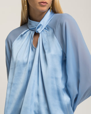 Blusa satinada azul Marmara