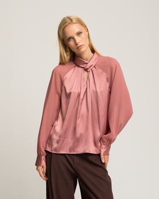 Blusa satinada rosa Marmara