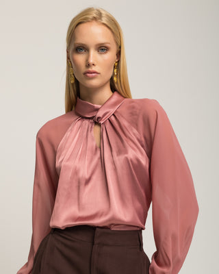 Blusa satinada rosa Marmara