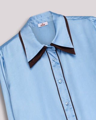 Blusa satinada contraste Esmeria