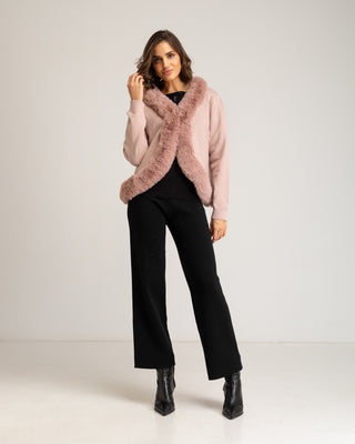 Chaqueta de punto rosa Aurelia