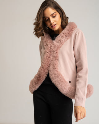 Chaqueta de punto rosa Aurelia