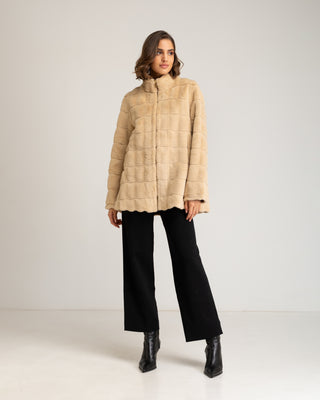 Chaqueta pelo sintético beige Celestia