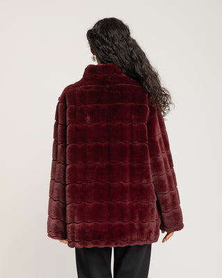 Chaqueta de pelo sintético granate Celestia