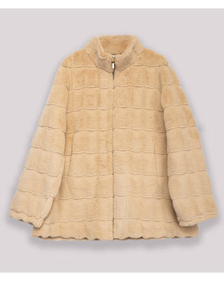 Chaqueta pelo sintético beige Celestia