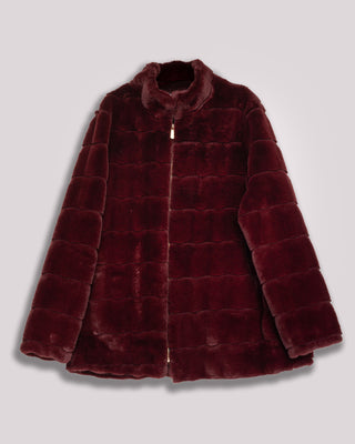 Chaqueta de pelo sintético granate Celestia