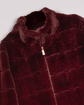 Chaqueta de pelo sintético granate Celestia