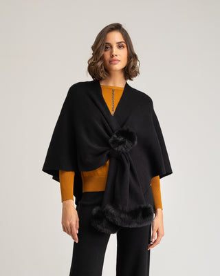 Poncho negro cruzado Samara