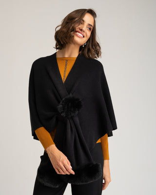 Poncho negro cruzado Samara