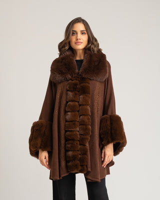 Poncho strass chocolate Gia