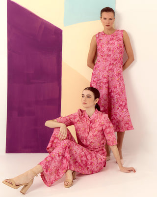 Vestido Midi Rosa Priscilla