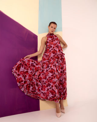 Vestido Largo Cuello Halter Dafne