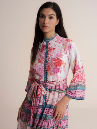 Vestido largo con cuello redondo