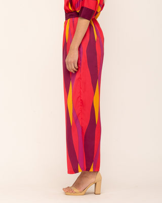 Pantalón con cinturilla y cintura elástica en espalda y bolsillo