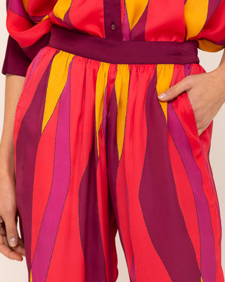 Pantalón con cinturilla y cintura elástica en espalda y bolsillo
