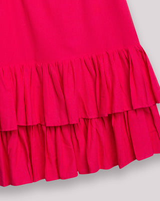 Vestido midi Mai con escote redondo y volantes