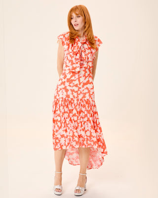 Vestido midi Zia estampado con lazada