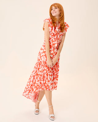 Vestido midi Zia estampado con lazada